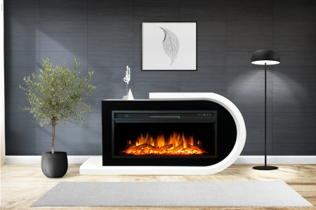 Каминокомплект Basel L (портал)  под Vision 42 (белый с черным)